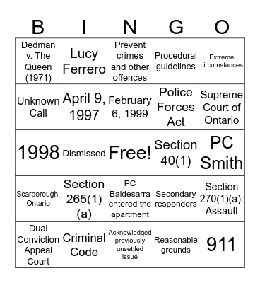 R. v. Godoy Bingo Card