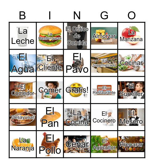 Food Pack Bingo Card