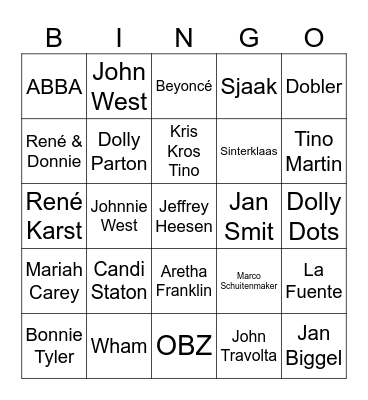 Muziekronde Bingo Card