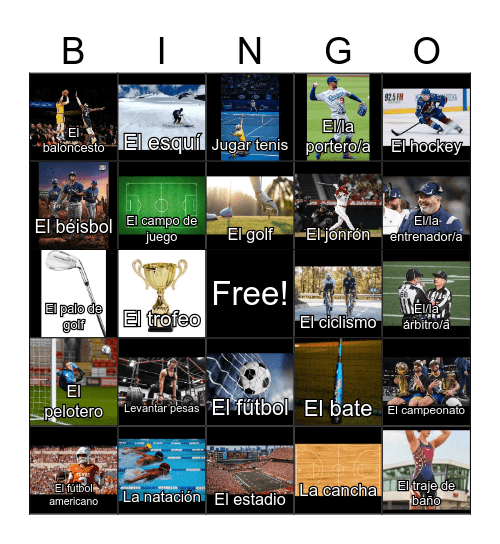 Deportes Bingo Card