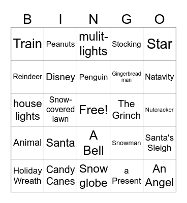 Lights Bingo Card