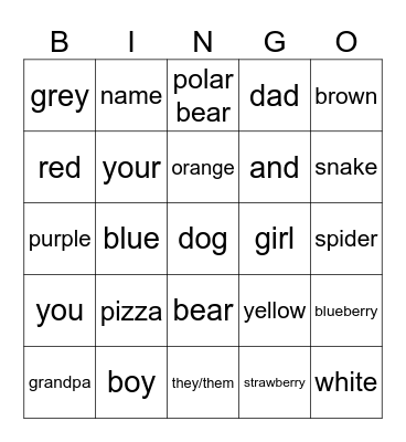 ASL Bingo Card