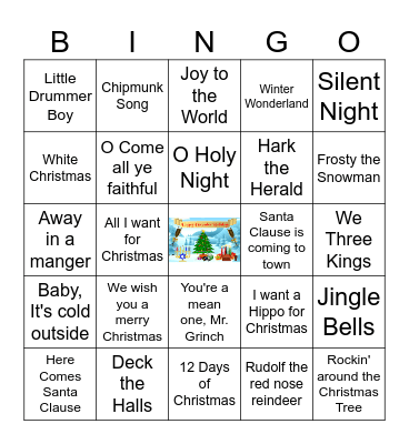 Holiday Songs BINGO Card
