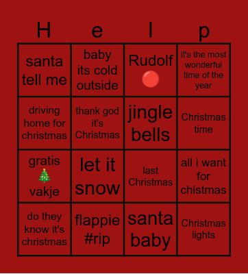 Kerst Bende Bingo Card