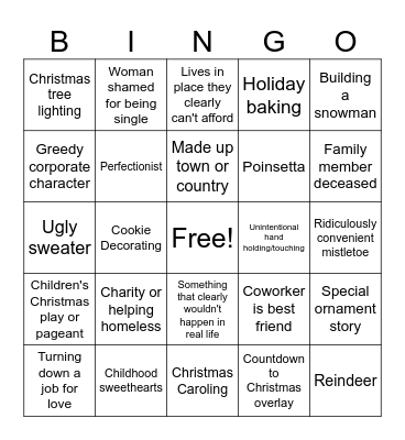 Christmas Movie Bingo Card