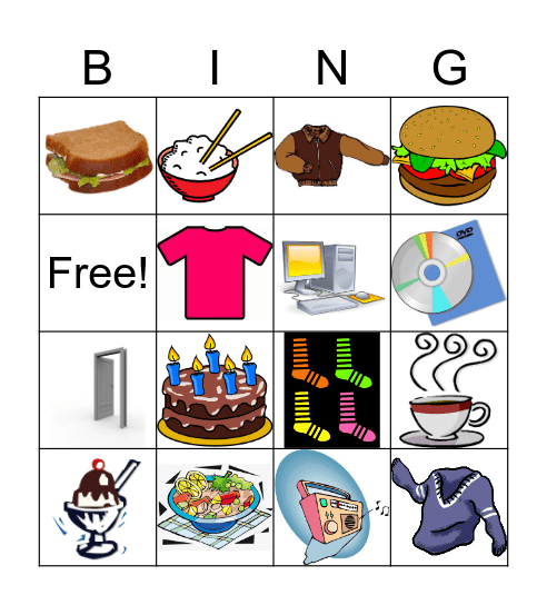 Katakana Words Bingo Card