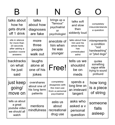 Dr Ong Bingo Card