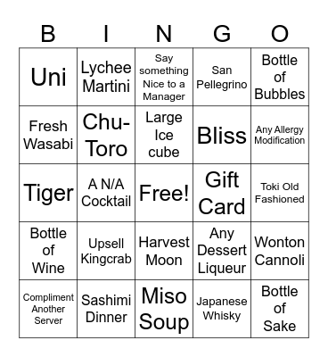 Red Server Bingo Card