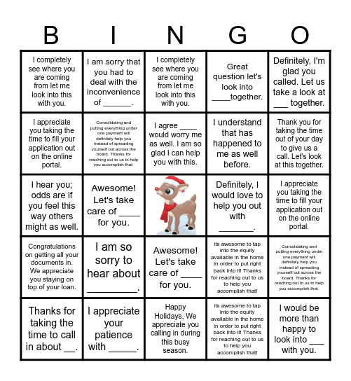 Acknowledgement BINGO Card