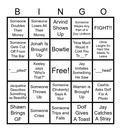 ZOO CHRISTMAS PARTY BINGO 2023 Bingo Card