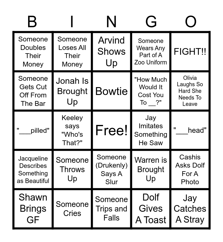 ZOO CHRISTMAS PARTY BINGO 2023 Bingo Card