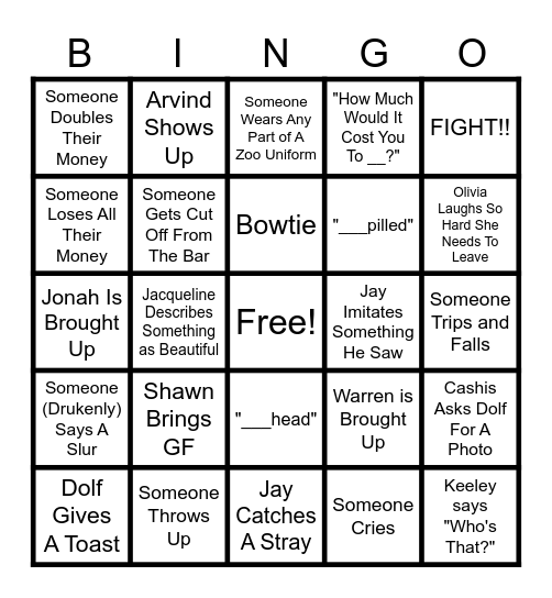 ZOO CHRISTMAS PARTY BINGO 2023 Bingo Card