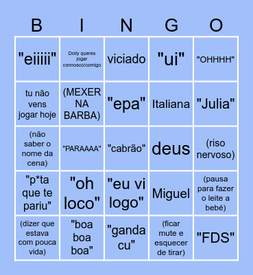 VIZINHO NERVOSA Bingo Card