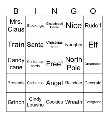 Christmas Bingo Card