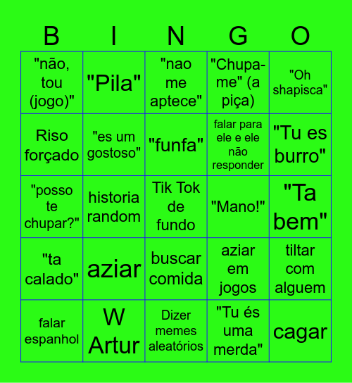 Artur Bingo Card