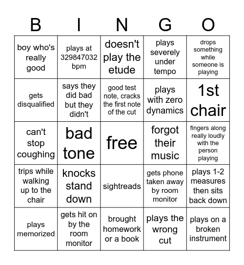 region bingo Card