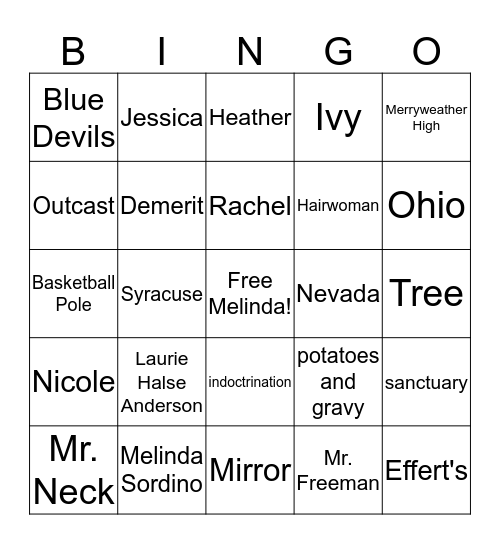 SPEAK Bingo Card