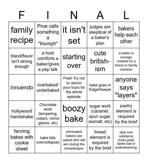 2023 Final Week! Bingo Card