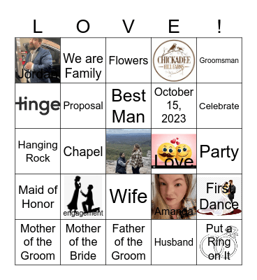 Amanda & Jordan are Engaged! Bingo Card