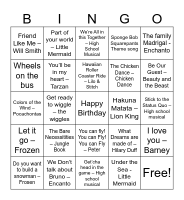 Music Bingo #2 Bingo Card