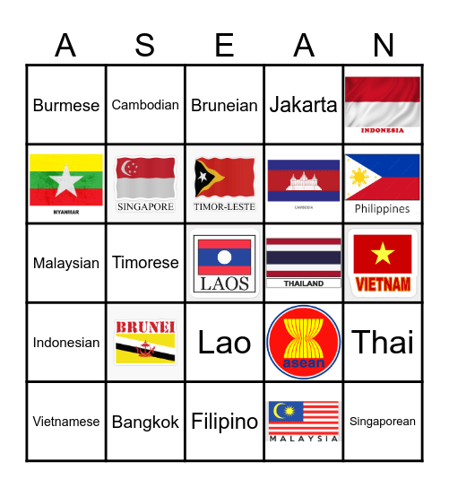 ASEAN Bingo Card