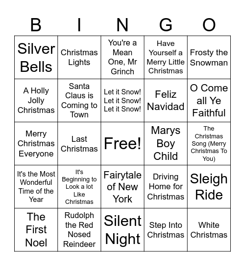 CHRISTMAS BINGO Card