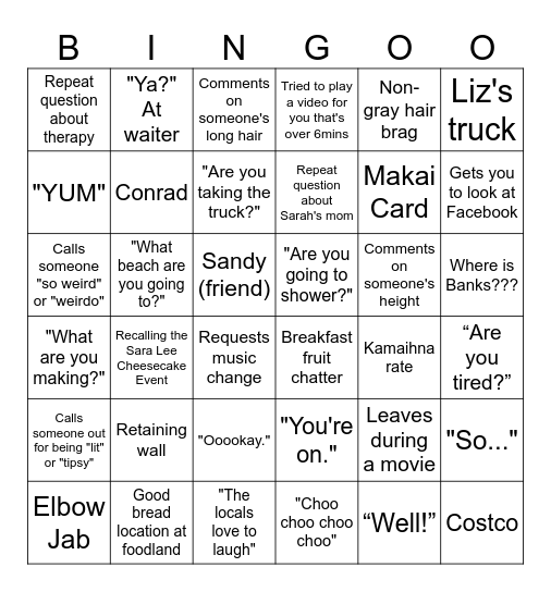 XMAS 2023 Bingo Card