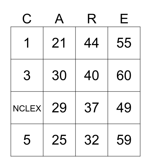 Class of 2023 Bingo Card