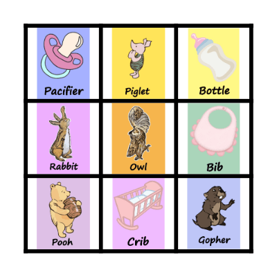 Baby Shower Bingo Card