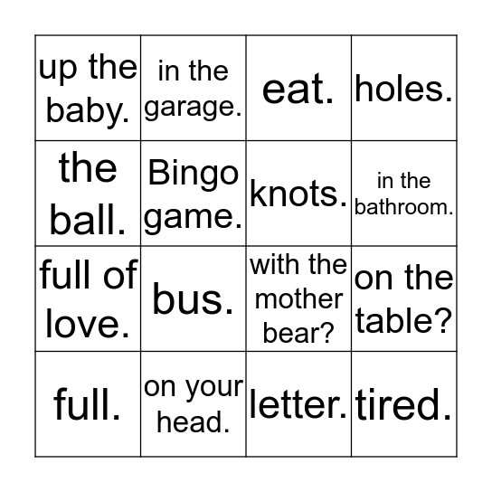 b/p, d/t, g/k Bingo Card