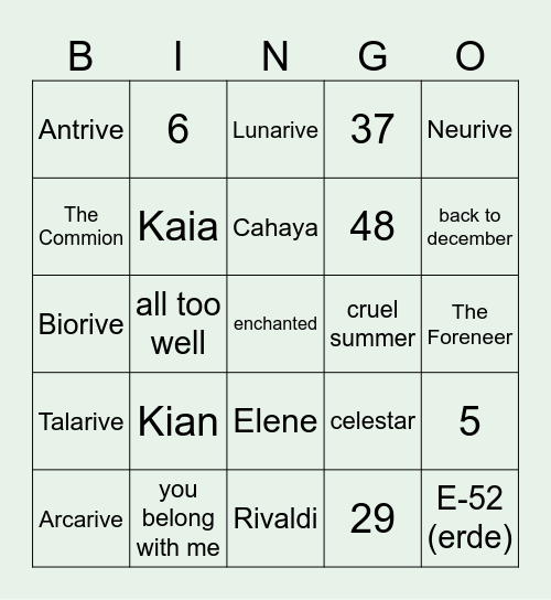 siapa aku Bingo Card