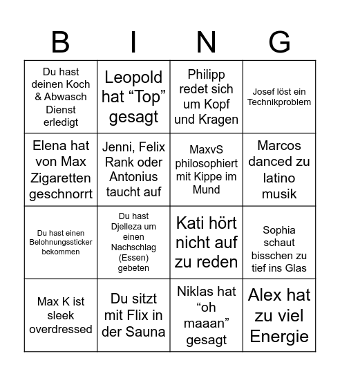 SpeSe Bingo Card