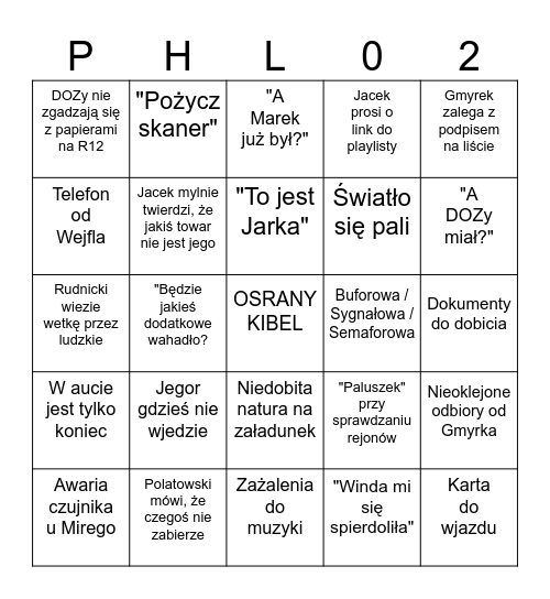 Pharmalinkowe Bingo Card