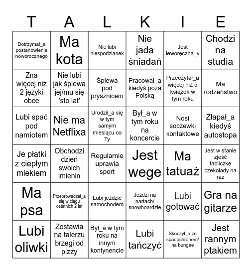 Bingo Card