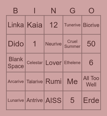 EL Bingo Card