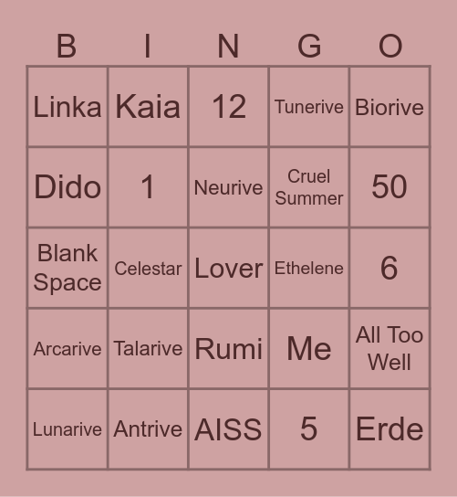 EL Bingo Card