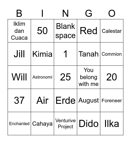 Good Luck Bingo Card