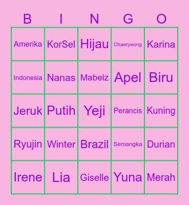 winmer's Bingo Card