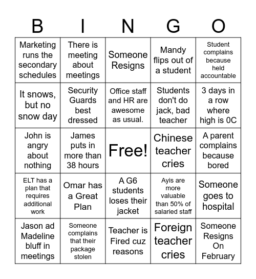 Kaiwen Bingo Academy! (12/3-12/10)Ai Bingo Card