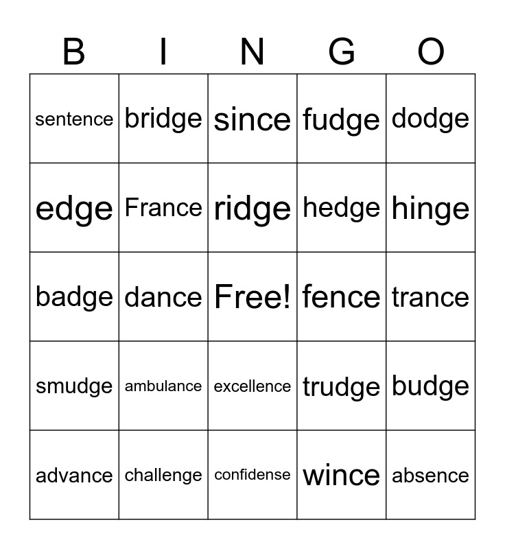 Wilson 7.2 Bingo Card
