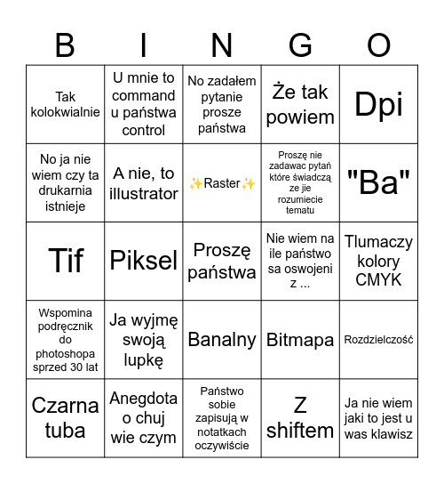 Bobulski Bingo Card