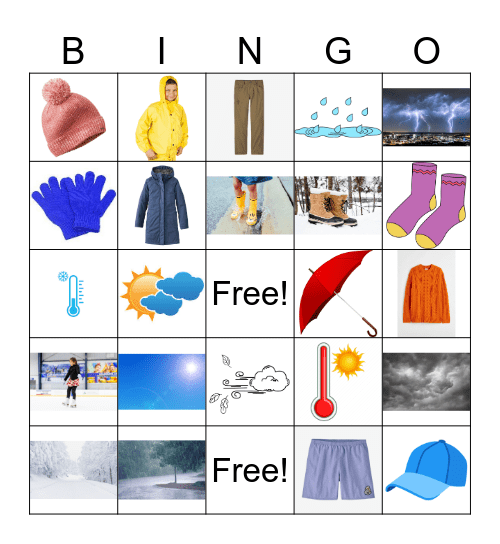 Weather BINGO Card