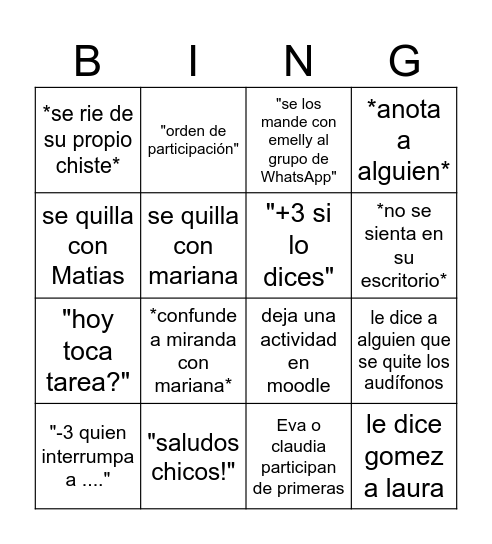 Aracelis bingo Card