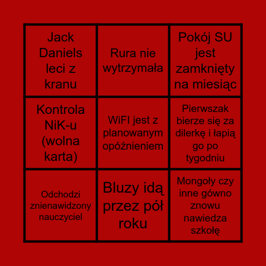 Wiśniowa Bingo Card