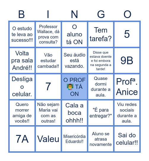 PROFESSORA REGINA/ 2023 Bingo Card