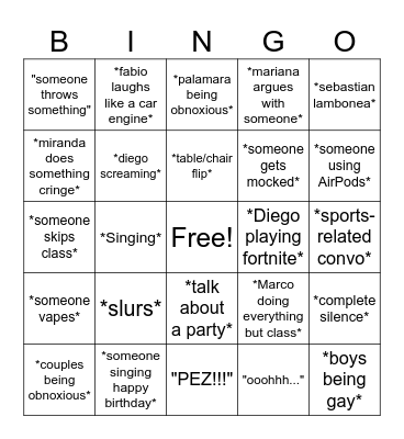 Promo 25 Bingo Card