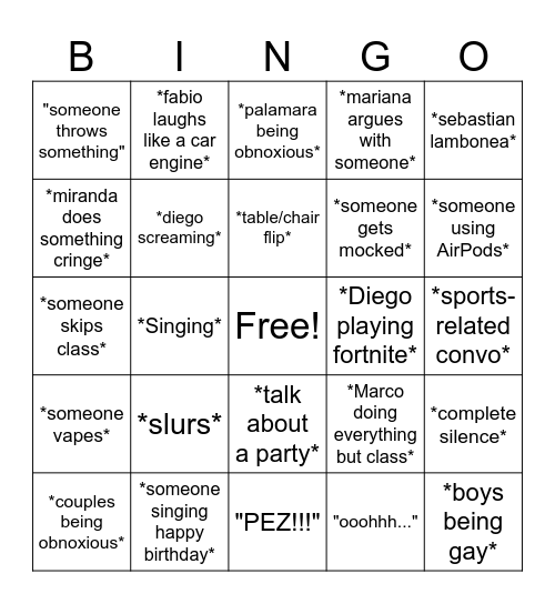 Promo 25 Bingo Card