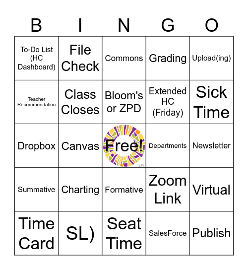 Fusion Staff Meeting Bingo! Bingo Card