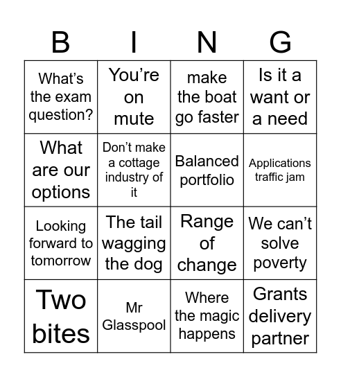 Glasspool Christmas Bingo 2023 Bingo Card