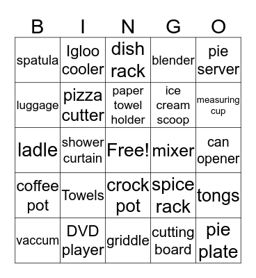 GIFTS FOR THE BRIDE AND GROOM Bingo Card